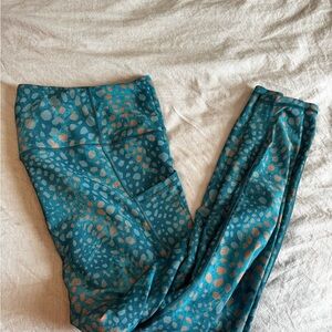 Old Navy Teal and Orange Patterned Leggings